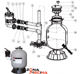 Repuestos para filtro piscina modelo A3 Dpool / Aquapool Chemical